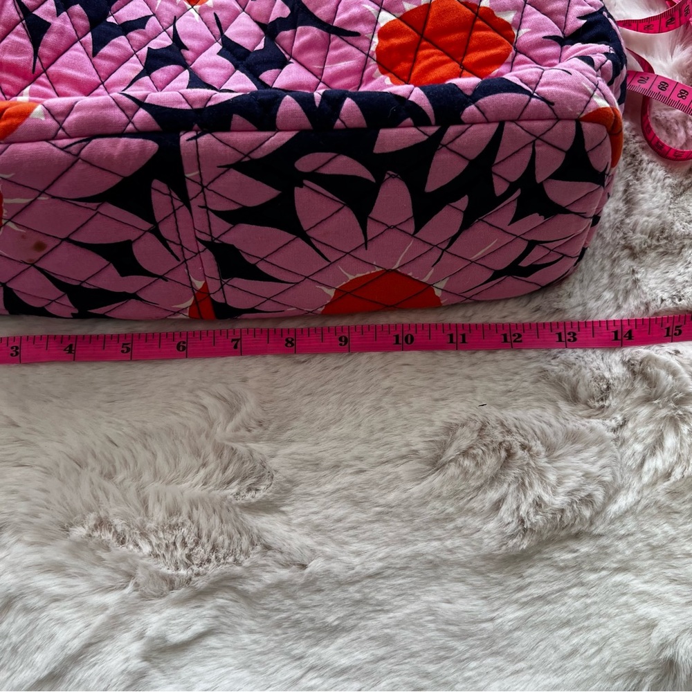 Vera Bradley Pink/Blue/Orange Floral Print Shoulder Purse - Picture 8 of 13